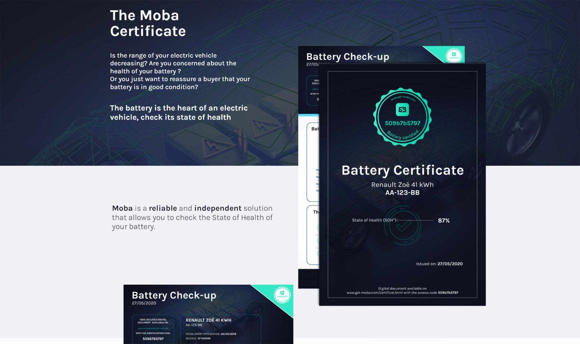 moba-certifikat för bevis på batterihälsa