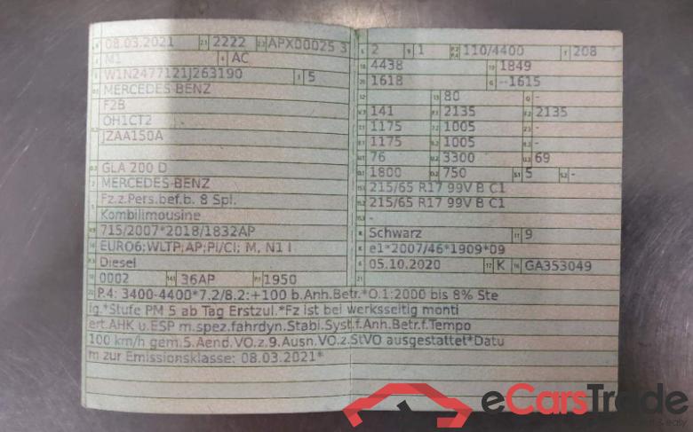 Mercedes-Benz GLA -Klasse (BM 247)(02.2020->) DE - SUV5 GLA 200 d EU6d, d Style (EURO 6d), 2020 - 2023 #4