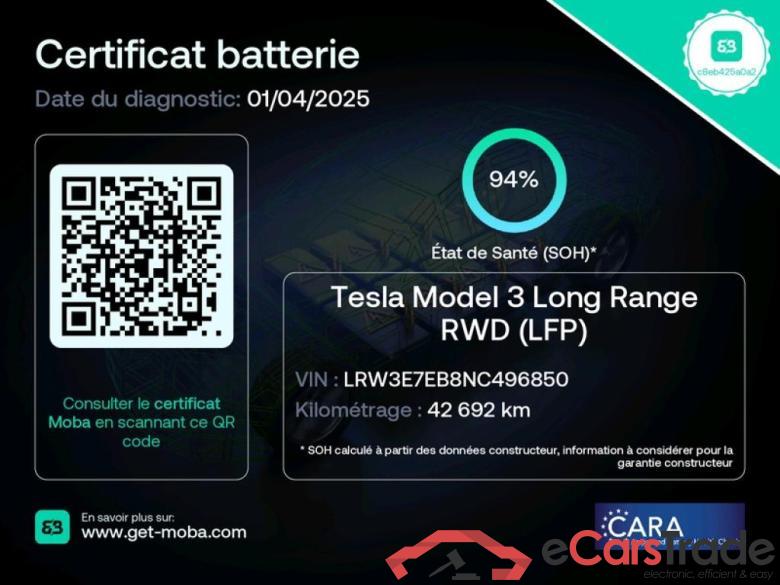 Tesla Grande Autonomie TESLA Model 3 / 2018 / 4P / Berline Grande Autonomie #2