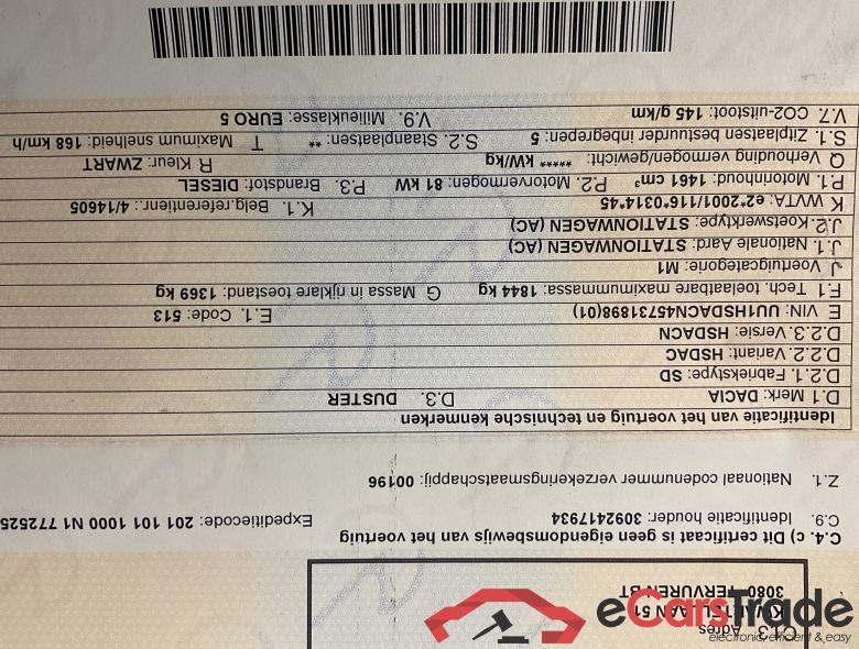 DACIA Duster Duster 1.5 dCi 4x4 Prestige FAP #3