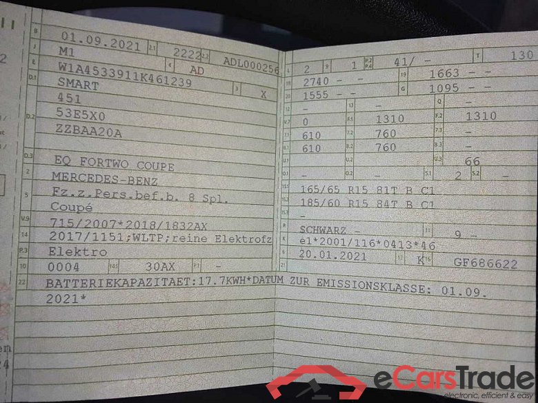 Smart fortwo coupe (11.2014->) DE - LimS3 electric drive / EQ, EQ, (Facelift) 2019 - 2023 #5