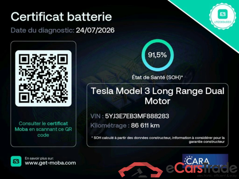 TESLA Model 3 / 2018 / 4P / Berline Grande Autonomie Dual Motor AWD #2